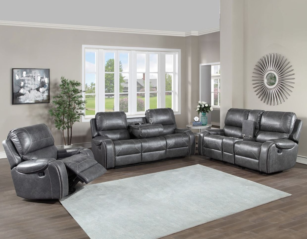 Keily Manual Motion Recliner Sofa Grey