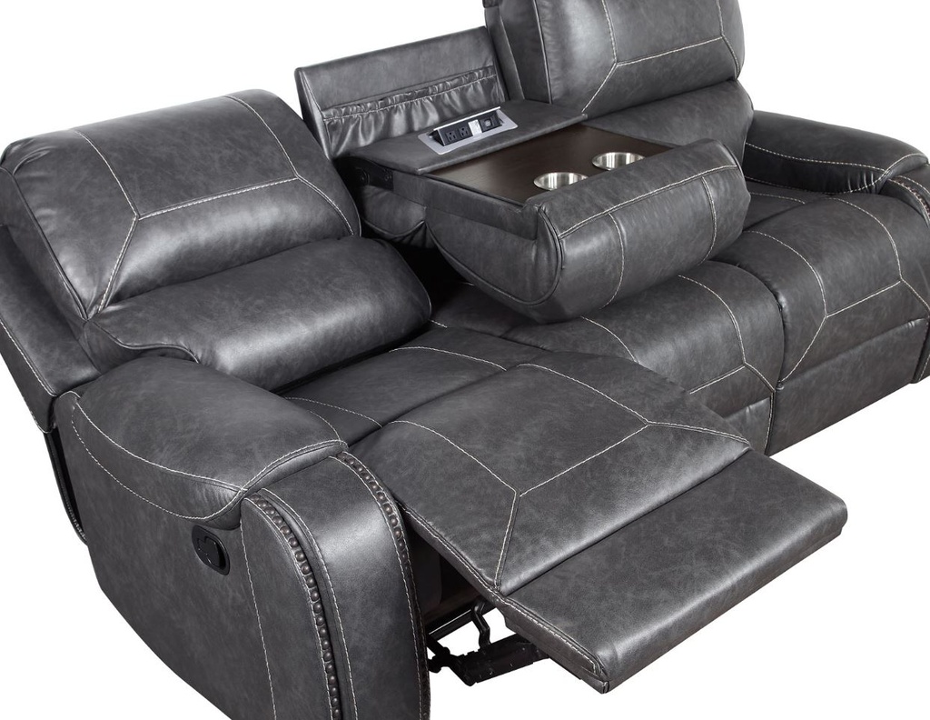 Keily Manual Motion Recliner Sofa Grey