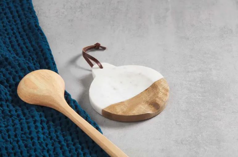 Marble Wood Spoon Rest