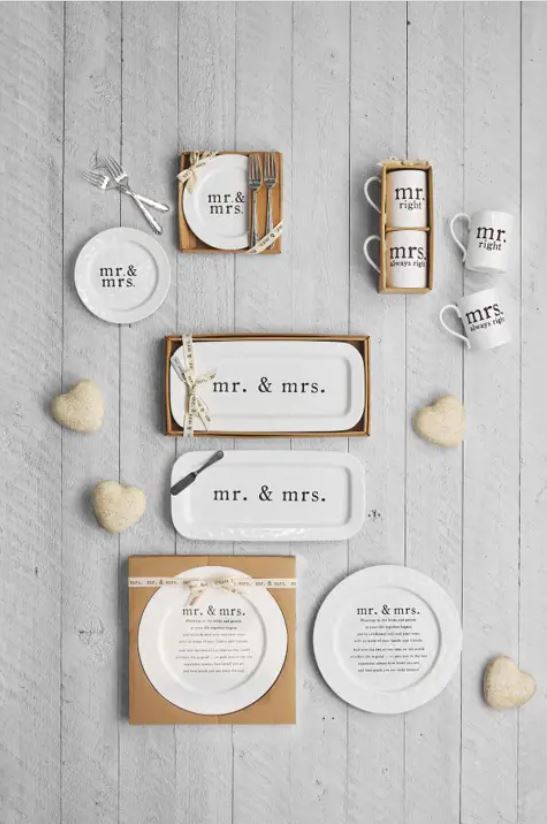 Mr And Mrs Cake Plate Set