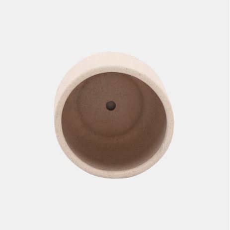 Ceramic Planter with Saucer Tan 7in