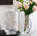 Clear Glass Leaf Vase 9in
