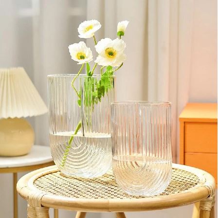 Clear Glass Oval Vase 9in