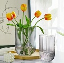 Clear Glass Oval Vase 9in
