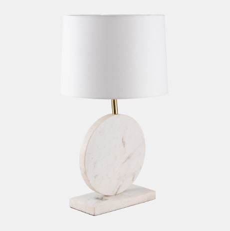 Round Marble Table Lamp 25in