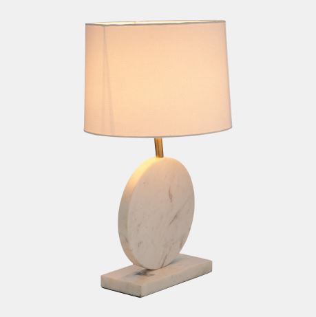 Round Marble Table Lamp 25in