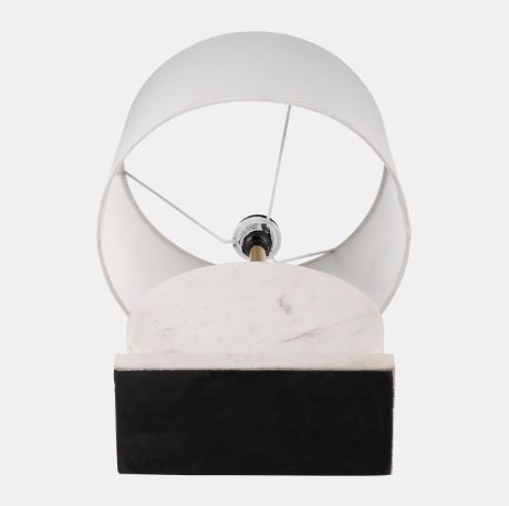 Round Marble Table Lamp 25in