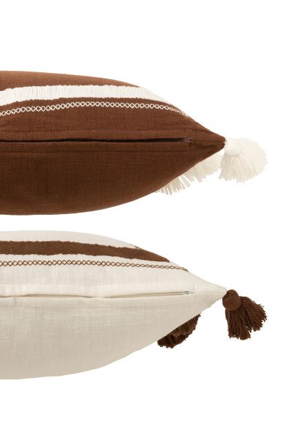 Brown Tassel Pillow Assorted 20in