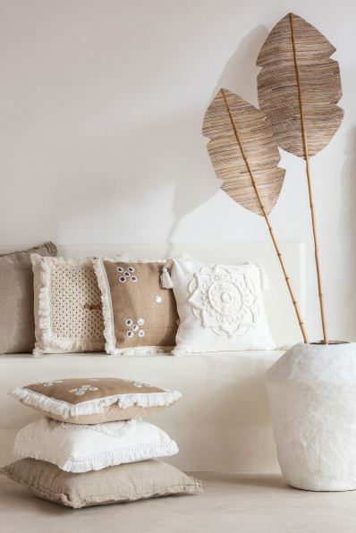 Jewelled Jute Pillow 18in