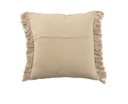 Beige Pillow w/Fringe 18in