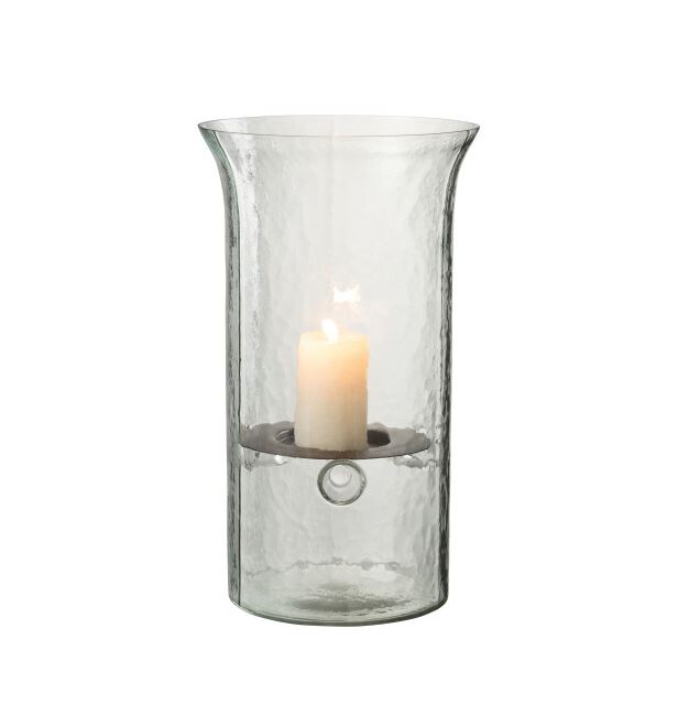 Blurred Glass Candleholder 13in