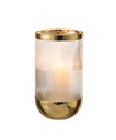 Textured Cylinder Vase w/ Gold 10in