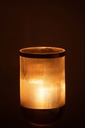 Textured Cylinder Vase w/ Gold 8in
