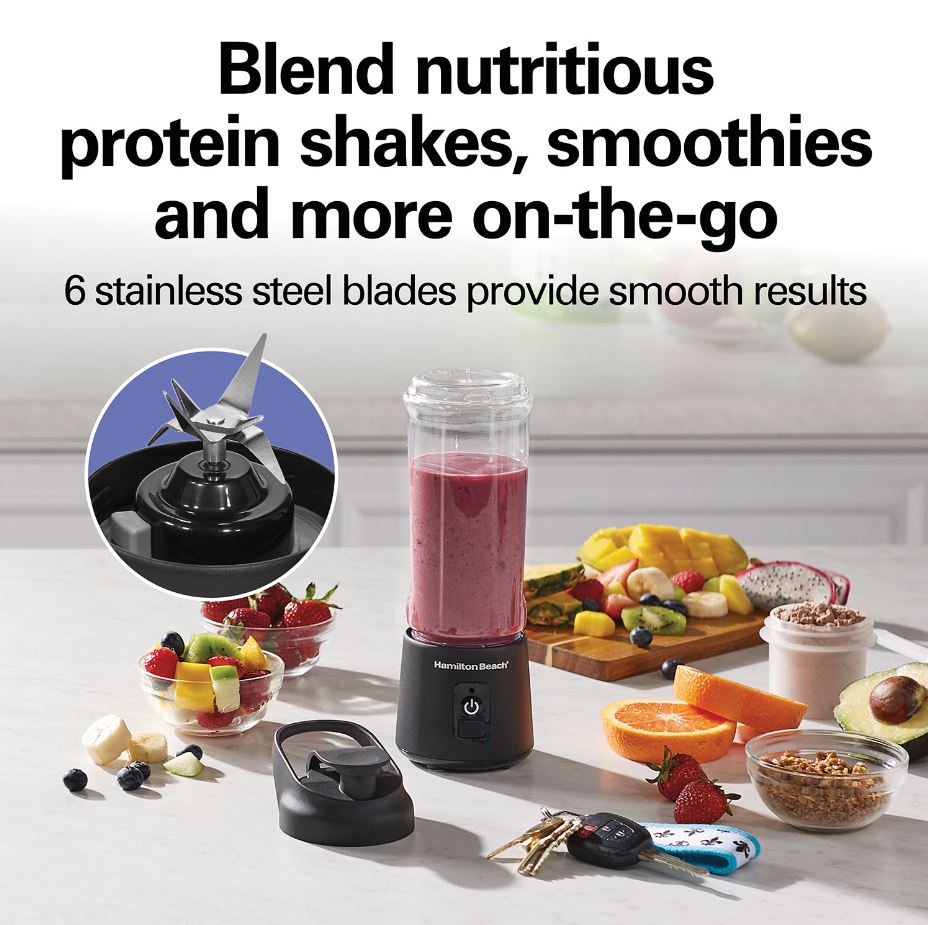 Hamilton Beach® Cordless Portable Blender Black