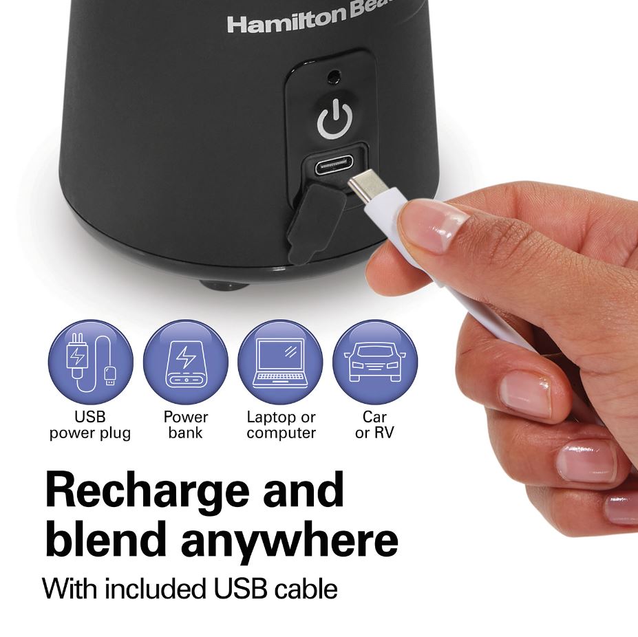 Hamilton Beach® Cordless Portable Blender Black