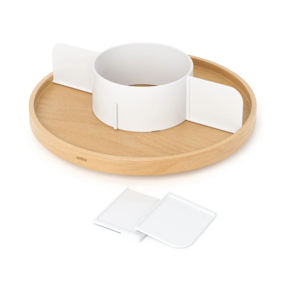 Bellwood Lazy Susan Divided White/Natural