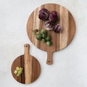 Suar Wood Cheese/Cutting Board w/ Handle, Natural 24"L x 19"W