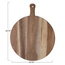 Suar Wood Cheese/Cutting Board w/ Handle, Natural 24"L x 19"W