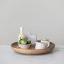 Mango Wood Lazy Susan w/ Scalloped Edge, Natural