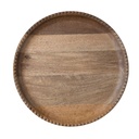 Mango Wood Lazy Susan w/ Scalloped Edge, Natural