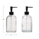 Embossed Glass Soap Dispenser with Pump, 2 Styles