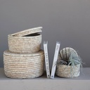 Hand-Woven Baskets with Lids LG