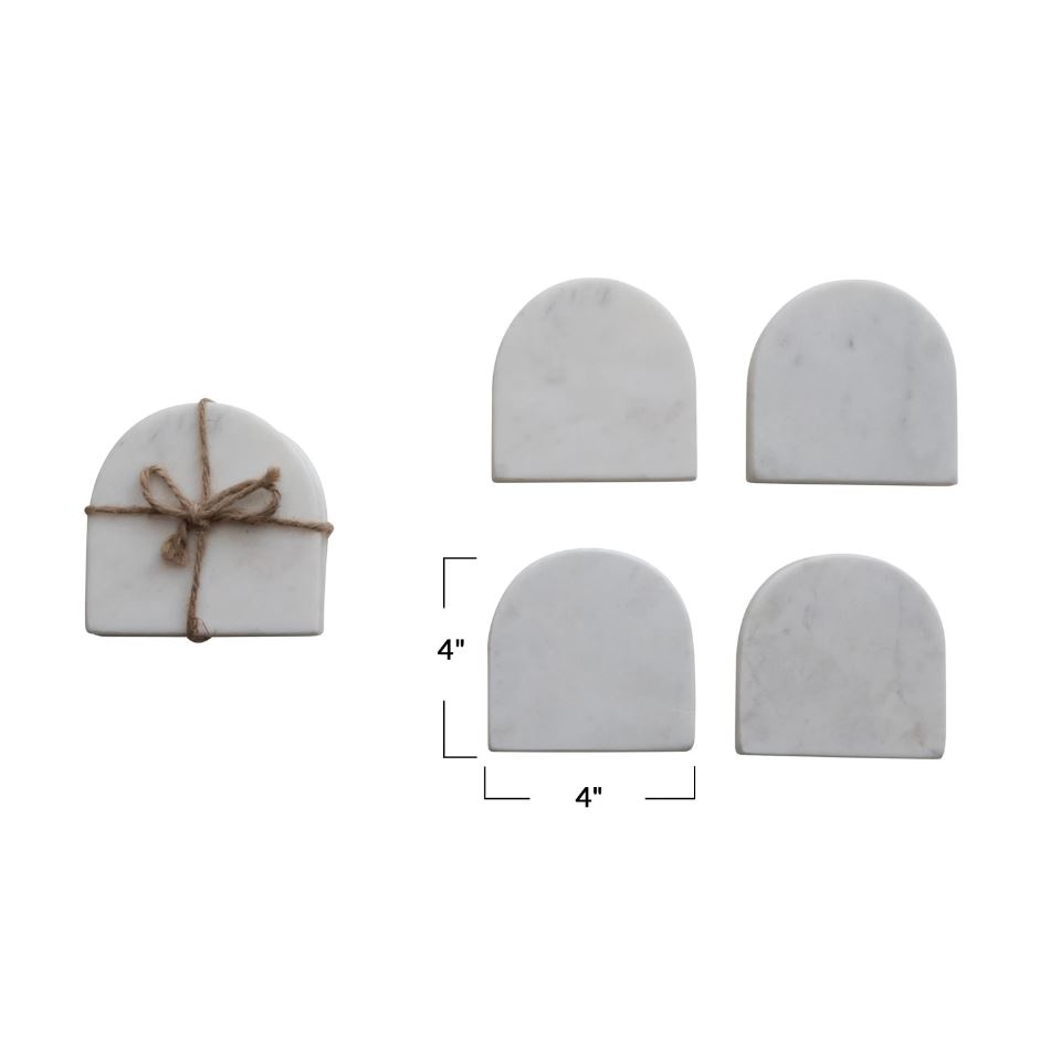 Arched Marble Coasters Set of 4