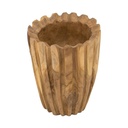 Decorative Teak Vase 8in