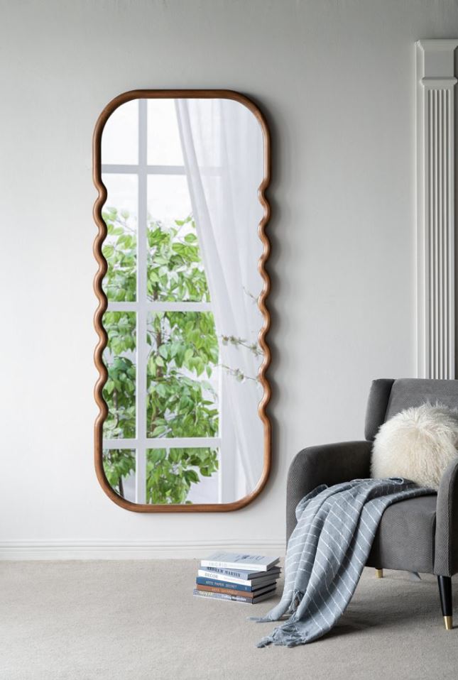 Retro Wooden Floor Mirror 74in