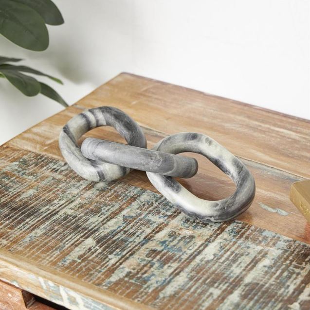 Grey Marble Chain Link Sculpture