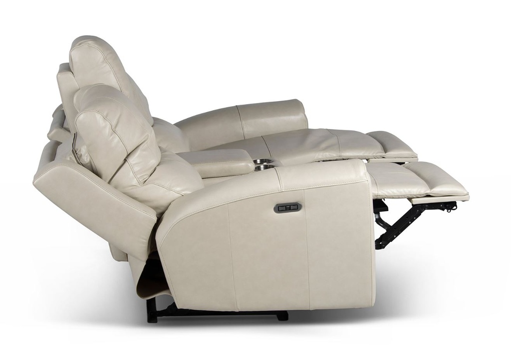 Laurel Dual-Power Reclining Console Loveseat, Ivory
