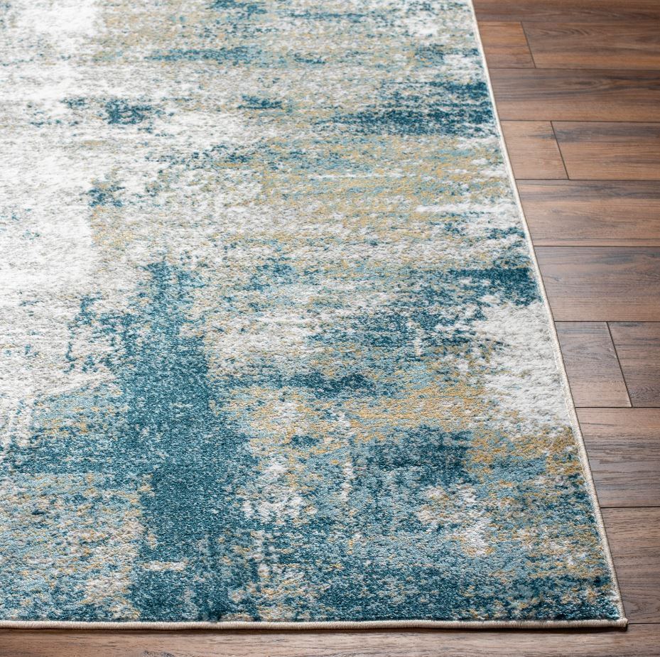 San Francisco Blue Abstract Rug 5x7