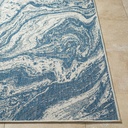 Ravello Blue Swirl Indoor Outdoor Rug 5x7