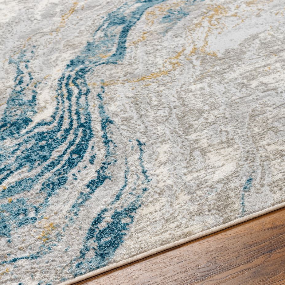 San Francisco Blue Ivory Swirl Rug 8x10