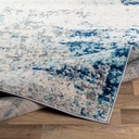 Chester Aqua Abstract Rug 6x9