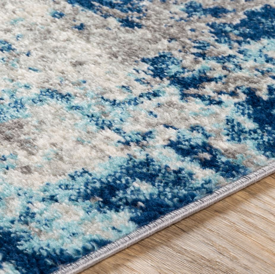 Chester Aqua Abstract Rug 6x9