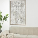 Abstract Textured Grey Framed Canvas 33x49in