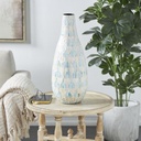 Ivory & Blue Mother of Pearl Vase 21in