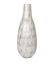 Ivory & Blue Mother of Pearl Vase 21in