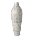 Ivory & Blue Mother of Pearl Vase 28in