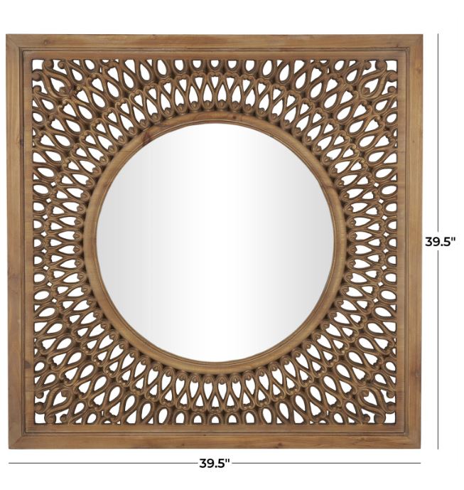 Carved Wood Mirror 40in