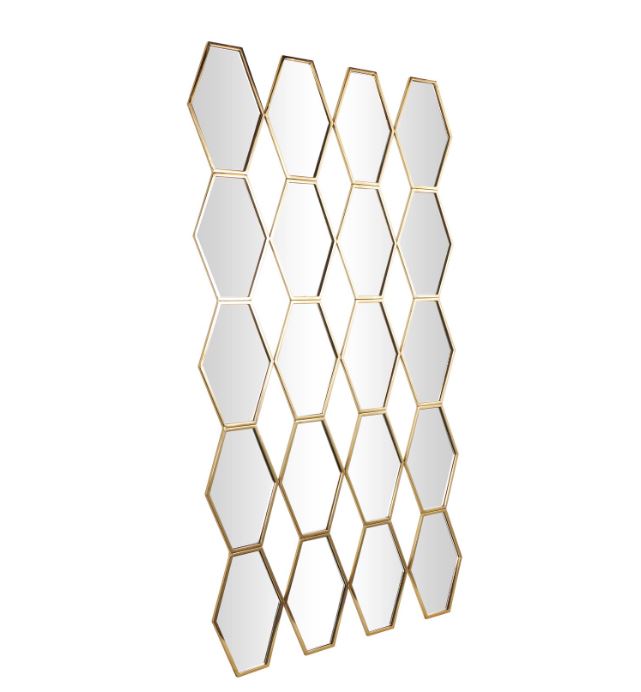 Gold Diamond Wall Mirror 29x53in