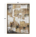 Gold Abstract Framed Canvas 36x47in