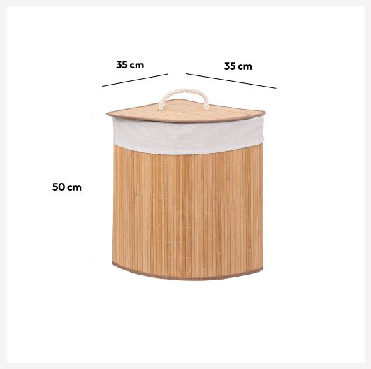 Corner Bamboo Laundry Basket