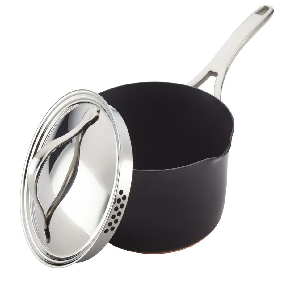 Anolon Nouvelle Luxe Covered Straining Saucepan 3.5QT