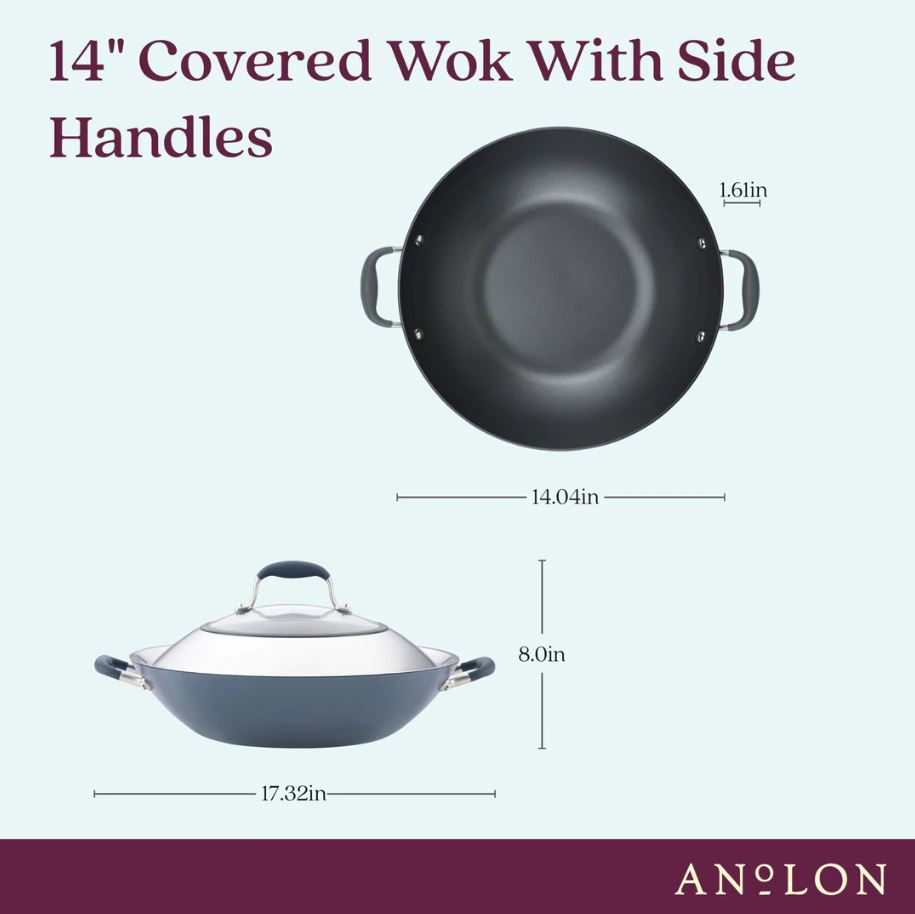 Anolon Advanced Moonstone Covered Wok 14 Inch