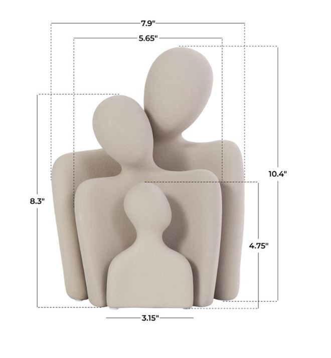 Ceramic Family Figurine Set of 3