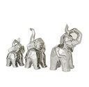 Geometric Silver Elephant Sculpture 11in