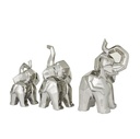 Geometric Silver Elephant Sculpture 12in