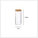 Selena Cotton Dispenser Clear/Bamboo